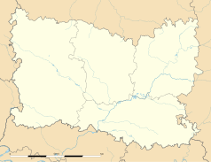 Mapa konturowa Oise, blisko centrum na prawo znajduje się punkt z opisem „Moyvillers”