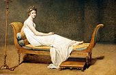 Jacques-Louis Davidin Madame Récamier, 1800. Maalaus on yksi empireajan tunnetuimmista symboleista.[9]