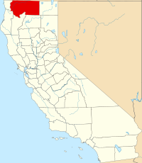 Map of California highlighting Siskiyou County