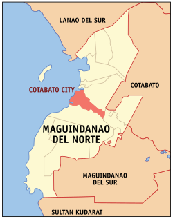 Mapa de Nación Moro con Cotabato resaltado