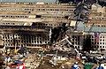 Image 10 American Airlines Flight 77 Photo: Tech. Sgt. Cedric H. Rudisill, USAF Damage caused by American Airlines Flight 77 to the Pentagon as a result of the September 11 attacks. The flight was one of four commercial airliners hijacked that day, and the perpetrators crashed it into the building, causing 189 deaths, including all 64 on board the plane. The damaged sections were rebuilt in 2002. More selected pictures