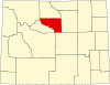 State map highlighting Washakie County