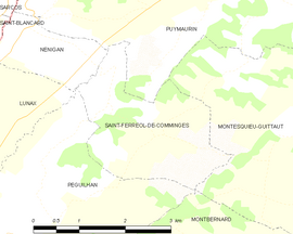 Mapa obce Saint-Ferréol-de-Comminges