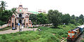 View of Kollam-Punalur Passenger Train passing by the T.K.M Engineering College.