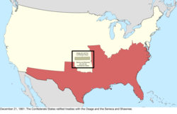 Map of the change to the international disputes involving the United States in central North America on December 21, 1861