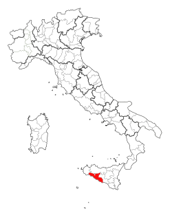 Location of Province of Agrigento