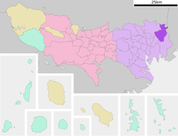 Katsushika'nın Tokyo'daki konumu