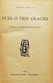 Dues o Tres Gràcies d'Aldous Huxley, any 1934