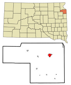 Location in Grant County and the state of South Dakota