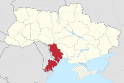 Odessa oblasts beliggenhed i Ukraine