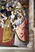 Pinturicchio, Liberia Piccolomini, 1502-07 circa, Enea Silvio, vescovo di Siena, presenta Eleonora di Portogallo all'imperatore Federico III