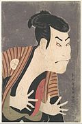 Acteur Ōtani Oniji III en maquillage de scène, Ukiyo-e de Sharaku de 1794.