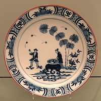 Charger with Shiba Onko Design, c. 1730, Delft