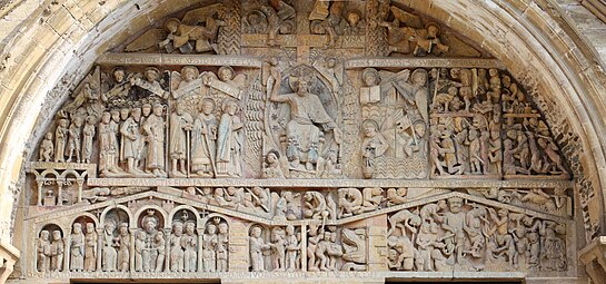 Romanesque - Last Judgement tympanum, Abbey Church of Sainte-Foy, Conques, France, early 12th century[24]