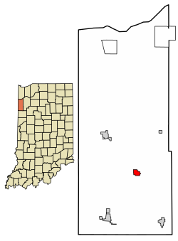 Location of Brook in Newton County, Indiana.