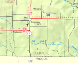 KDOT map of Comanche County (legend)