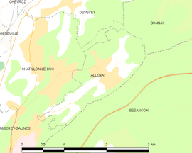 Mapa obce Tallenay