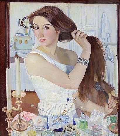 Zinaïda Serebriakova, За туалетом. Автопортрет (Autoportrait), 1909.