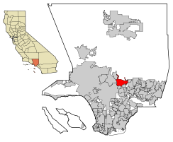 Lokasi di Los Angeles County dan negara bagian California