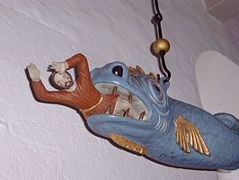 Jonas in de Hvidbjerg Kirke (Denemarken)