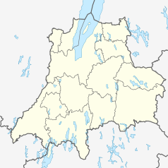 Mapa konturowa regionu Jönköping, blisko centrum u góry znajduje się punkt z opisem „Stadsparksvallen”