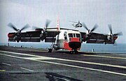 LTV XC-142 on deck of Bennington in 1966