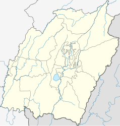 Mapa konturowa Manipuru, w centrum znajduje się punkt z opisem „Imphal”