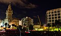 Plaza Independencia en Montevideo, Uruguay, durante los festejos del Bicentenario. Uno de los cuatro escenarios que se construyeron en el centro de la ciudad.