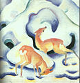 Rehe im Schnee (1911) Franz Marc, Lenbachhaus, München