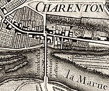 Bourg du Pont sur plan de Roussel de 1731.