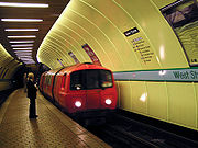 A second-generation train in 'Strathclyde red' livery at West street