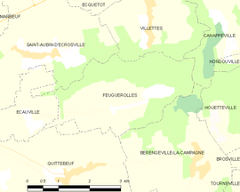 Mapa obce Feuguerolles