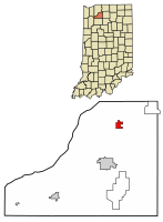 Location of Hamlet in Starke County, Indiana.