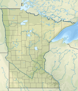 Location of Lake Itasca in Minnesota, USA.