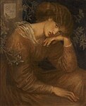 Dante Gabriel Rossetti: Reverie, modelka Jane Morris (Jane Burden)