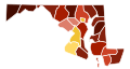 Image 32Map of counties in Maryland by racial plurality, according to 2020 U.S. census findings Non-Hispanic White   40–50%   50–60%   60–70%   70–80%   80–90%   90%+ Black or African American   50–60%   60–70% (from Maryland)