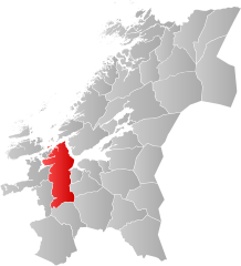 Lage der Kommune in der Provinz Trøndelag