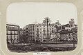 Plaça de Jonqueres el 1874, amb la palmera de l'antic monestir