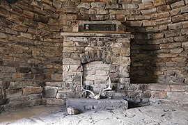 Inside the hut