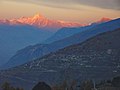 Veysonnaz mit Alpenglühen