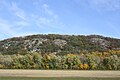 Het gebergte met herfstbladeren kijkende vanaf de Wisconsin Highway 33