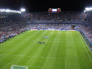 Der Innenraum des Estadio La Rosaleda (Oktober 2010)