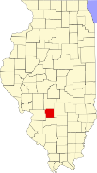 Map of Ilinois highlighting Bond County