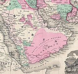 Map of Hadhramaut in the Arabian Peninsula