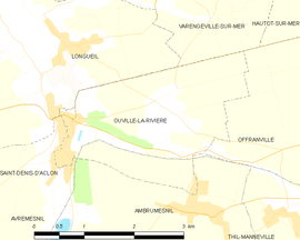 Mapa obce Ouville-la-Rivière