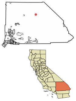 Location in San Bernardino County and the state of California