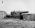 Photograph of the 15-inch Rodman gun at Battery Rodgers, Alexandria, Virginia.