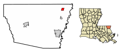 Location of Angie in Washington Parish, Louisiana.