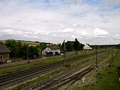 Vue sur les voies de la gare, direction Strasbourg.