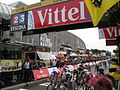 Kittel (Mitte) gewinnt vor Kristoff (rechts) und Démare (links).